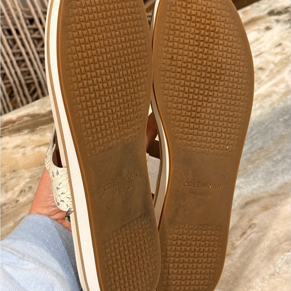 Women’s COLE HAAN Grand Series Mandy thong flat leather sandals- Size 10 - Picture 7 of 7
